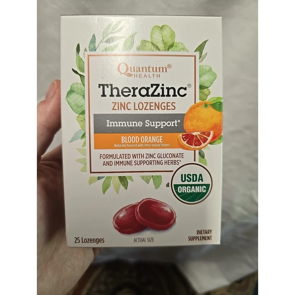 Quantum Health TheraZinc USDA Organic Zinc Lozenges|Blood Orange|Immune Support